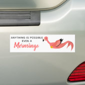 Funny Pink Inspirerend Mermaid Flamingo Bumpersticker (Op auto)