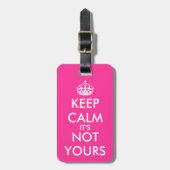 Funny Pink Keep Calm reisend bagagelabel voor vrou (Voorkant verticaal)