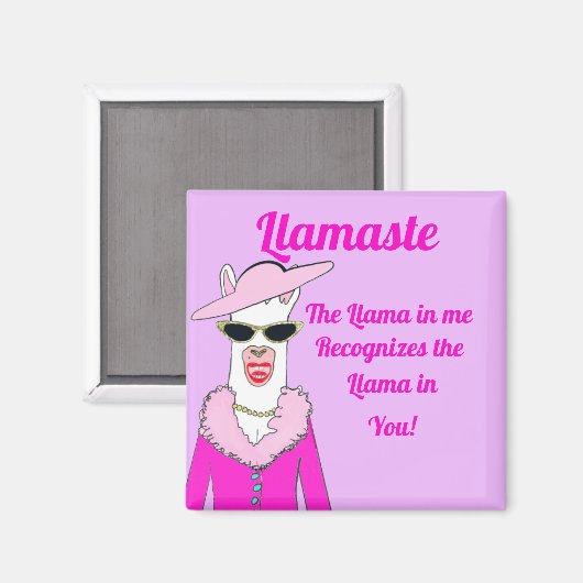 Funny Pink llamaste Gezegde Magnet Magneet (Voorkant / Achterkant)