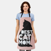 Funny Pink Moederdag Best Cat Mam Ever Schort (Gedragen)