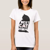Funny Pink Moederdag Best Cat Mam Ever T-shirt (Voorkant)