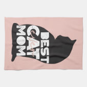 Funny Pink Moederdag Best Cat Mam Ever Theedoek (Horizontaal)