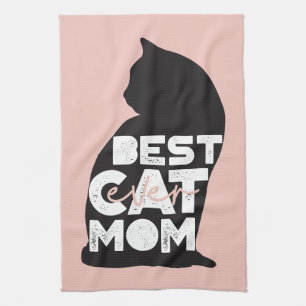 Funny Pink Moederdag Best Cat Mam Ever Theedoek