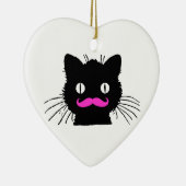FUNNY PINK MUSTACHE BLACK CAT KERAMISCH ORNAMENT (Rechts)