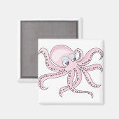 Funny Pink Octopus Magneet (Voorkant / Achterkant)