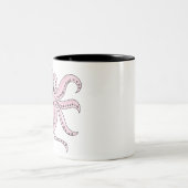 Funny Pink Octopus Tweekleurige Koffiemok (Center)