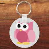 Funny Pink Owl Sleutelhanger (Voorkant)