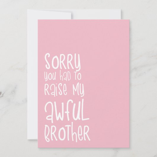 Funny Pink Simple Stripes Carte de fête des mères (Devant)