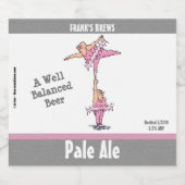 Funny Pink Tutu Cartoon Bier Etiket (Enkel label)