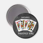Funny Pinochle King op Black Magneet (Voorkant / Achterkant)