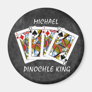 Funny Pinochle King op Black Magneet