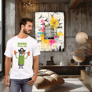 Funny Piraat Cactus Fitness Crew   Aangepaste Gym  T-shirt