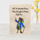 Funny Pirate Booty Call card Kaart (Gele Bloem)