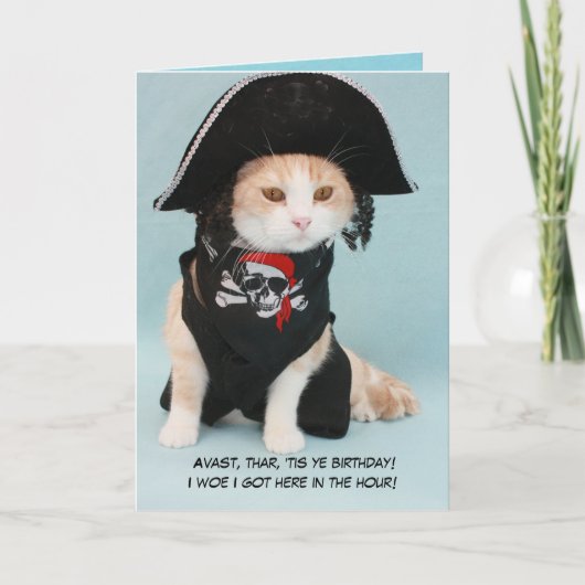 Funny Pirate Cat Kaart (Voorkant)
