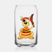 Funny Pirate Dog with Toy Sword Blikvorm Glas (Voorkant)