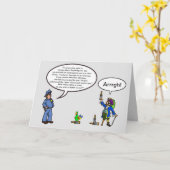 Funny Pirate en Policeman Wenskaart Kaart (Gele Bloem)