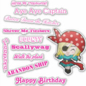 Funny Pirate Girl slogan Sticker (Voorkant)