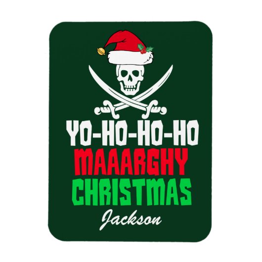 Funny Pirate Kerstmis gejun Ho Ho Magneet (Verticaal)