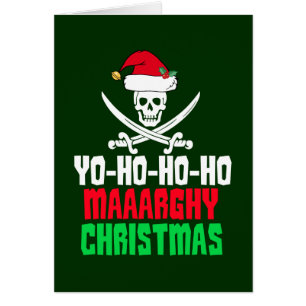 Funny Pirate Kerstmis geun "Ho Ho Holiday Card"