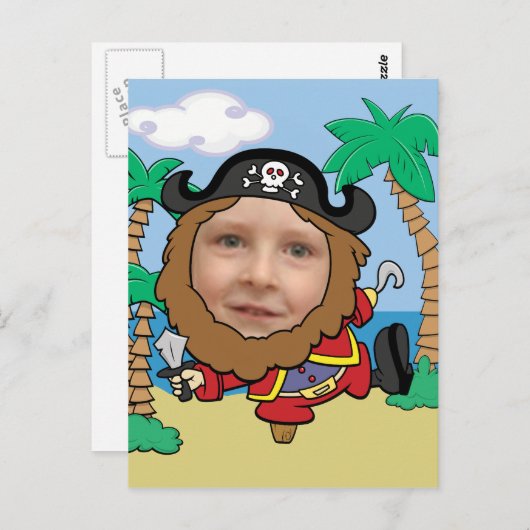 Funny Pirate maakt Sjabloon weg Briefkaart (Voorkant / Achterkant)