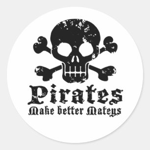 Funny Pirate Ronde Sticker