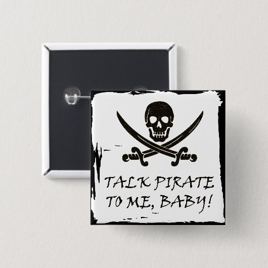 Funny Pirate Talk Button (Voorkant /achterkant)