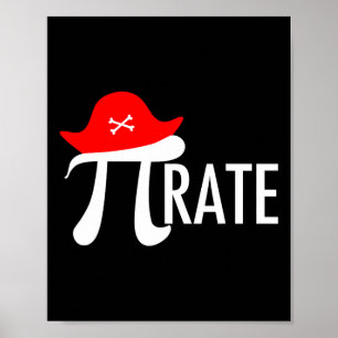 Funny Pirate Wiskunde Pun - Pi Day Symbol Humor T- Poster