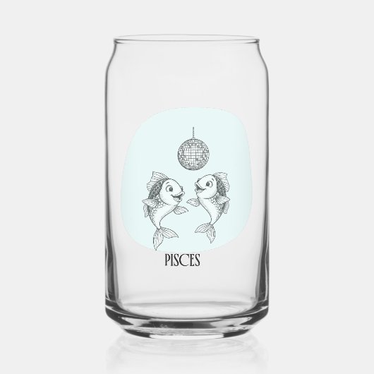 Funny Pisces Zodiac Disco Fish Drinkware Set (Recto)