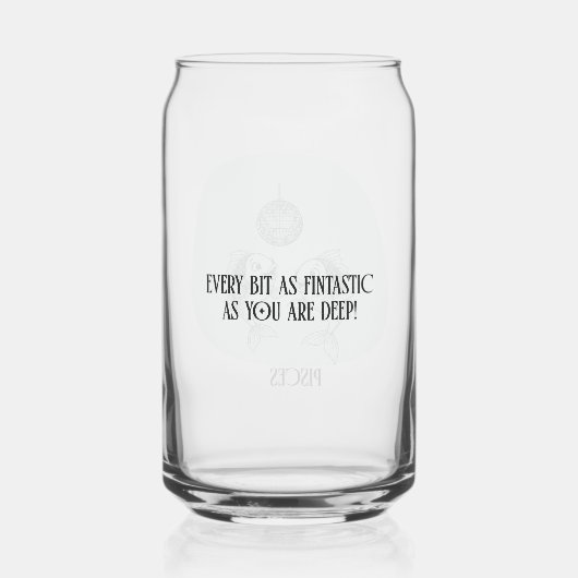 Funny Pisces Zodiac Disco Fish Drinkware Set (Verso)