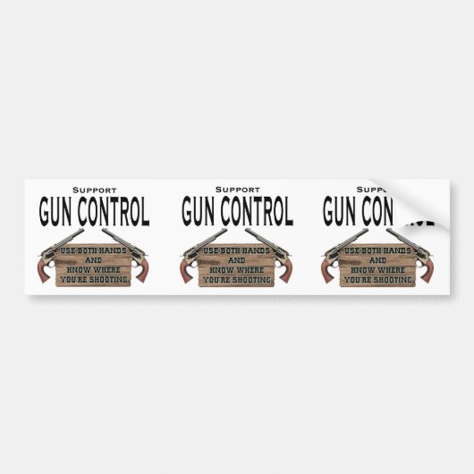 Funny Pistool Control Bumperstickers (Voorkant)