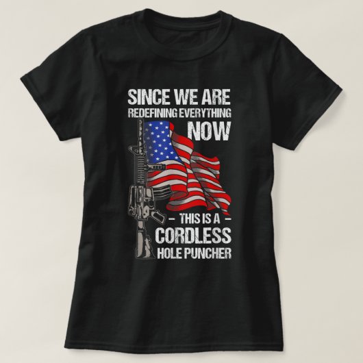 Funny Pistool Lover Cordless Hole Puncher Amer T-shirt (Design voorkant)
