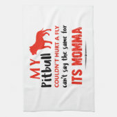 Funny Pit-bull design Theedoek (Verticaal)