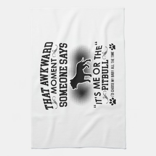 Funny Pitbull-Design Theedoek (Verticaal)