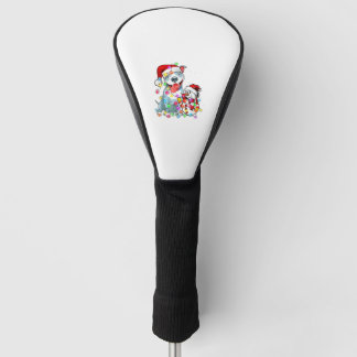 Funny Pitbull Dog T-shirt met kerstmis Snowman Xma Golfheadcover