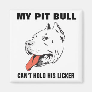 Funny Pitbull kan zijn Licker Magnet niet vasthoud Magneet