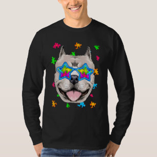 Funny Pitbull Puzzle Autisme Awareness Dog T-shirt