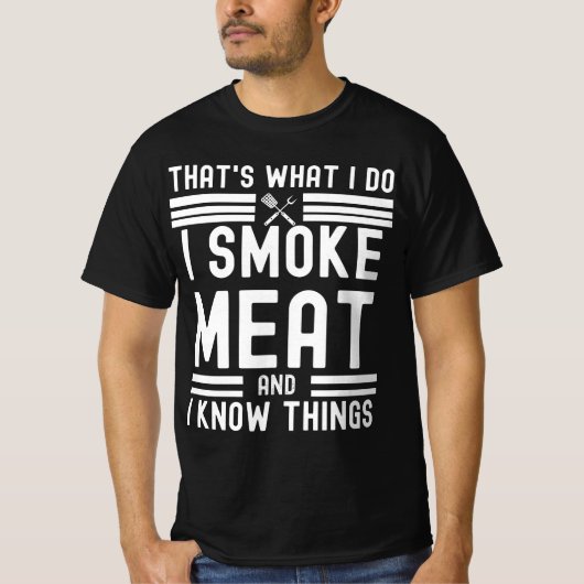 Funny Pitmaster-I Roke Meat BBQ Smoker Grill gift T-shirt (Voorkant)