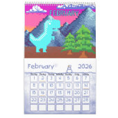 Funny Pixel Gamer Pixelated- Dinosaur Illustration Kalender (Feb 2026)