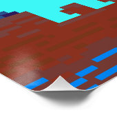 Funny Pixel Gamer Pixelated- Dinosaur Illustration Perfect Poster (Hoek)