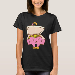 Funny Pizza Box Cat Cool Italy Food Kitten Love T-shirt