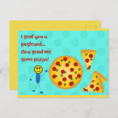 Funny Pizza Briefkaart voor Pizza Fans (Voorkant / Achterkant)