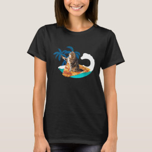 Funny Pizza Cat Surfen Fun Surfs Up Kat T-shirt