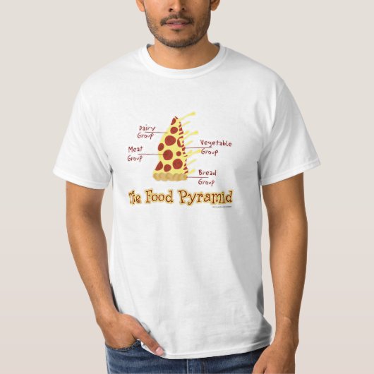 Funny Pizza Food Pyramid T-shirt (Voorkant)
