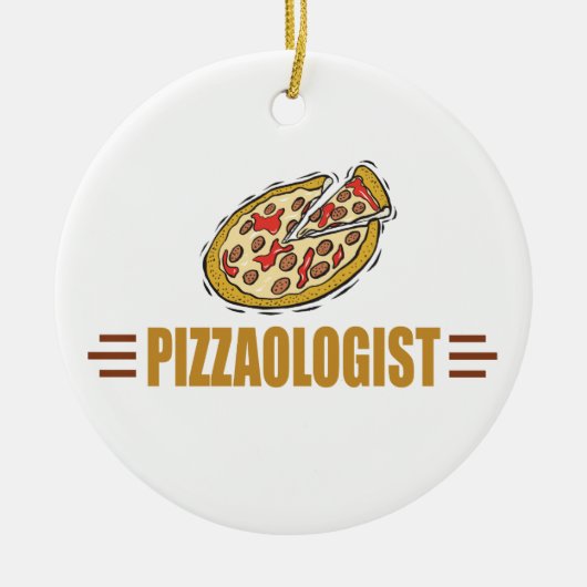 Funny Pizza Keramisch Ornament (Voorkant)