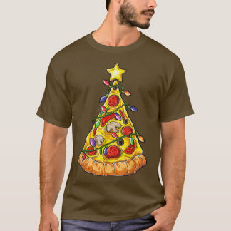 Funny Pizza kerstboomverlichting Xmas Mannen Boys  T-shirt