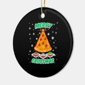 Funny Pizza Kerstmis Keramisch Ornament (Links)