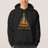 Funny Pizza op Aarde Slice-kerstboom met lig Hoodie (Voorkant)