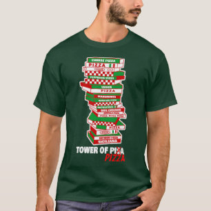 Funny pizza overvalt pizza schrijft toren van pizz t-shirt