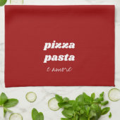 Funny Pizza Pasta Amore Name Red White Cooking Theedoek (Gevouwen)