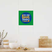 Funny Pizza Pun Love Triangle Kitchen Typografie Poster (Keuken)